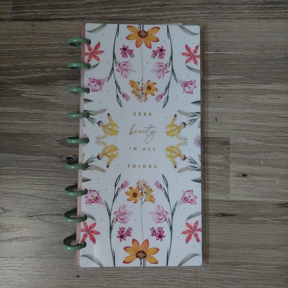 Happy Planner Skinny Classic Floral Cover and Discs with Filler Paper